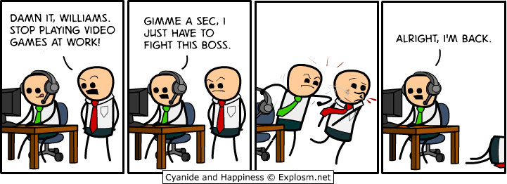 games at work beating a boss