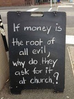 money evil church