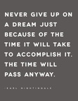 never give up on a dream